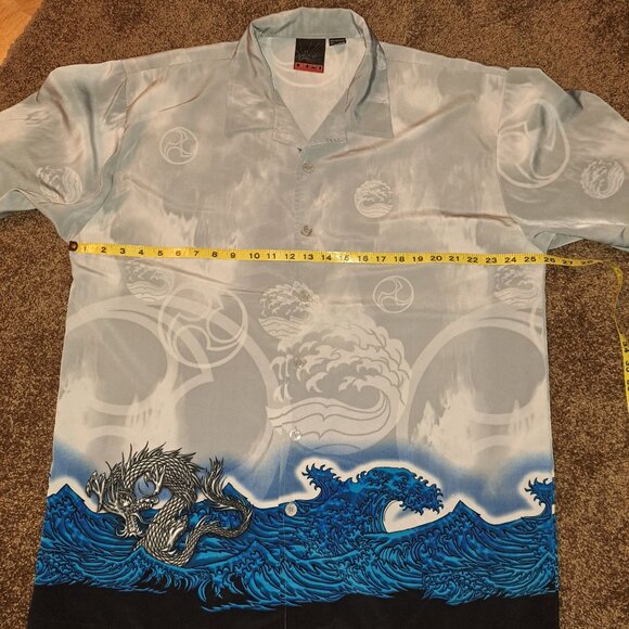 Vintage C-Two Rave Dragon Button Down Short Sleeve Shirt size XL - Picture 9 of 9